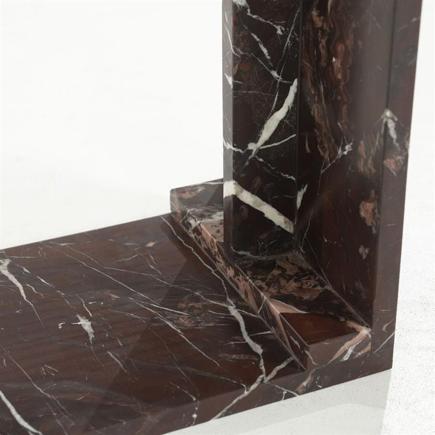 Rosso marble side table