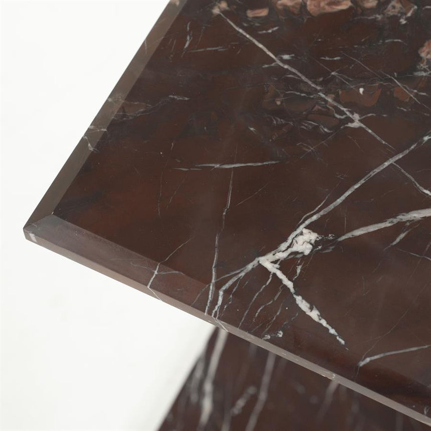Rosso marble side table