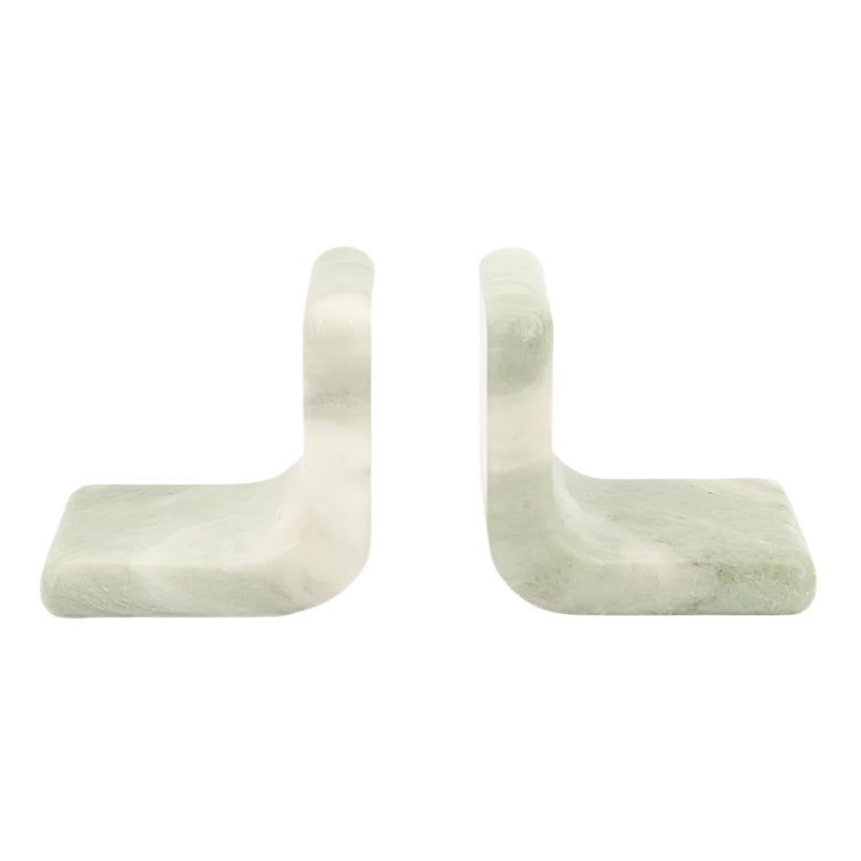 Verde marble bookend set