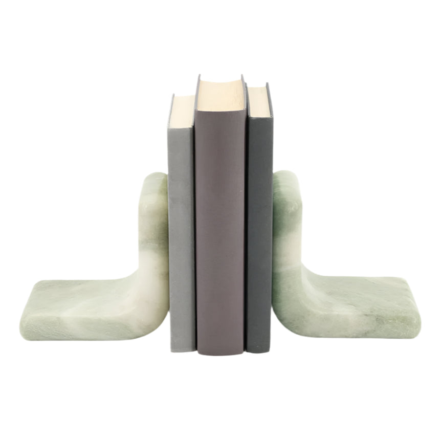 Verde marble bookend set