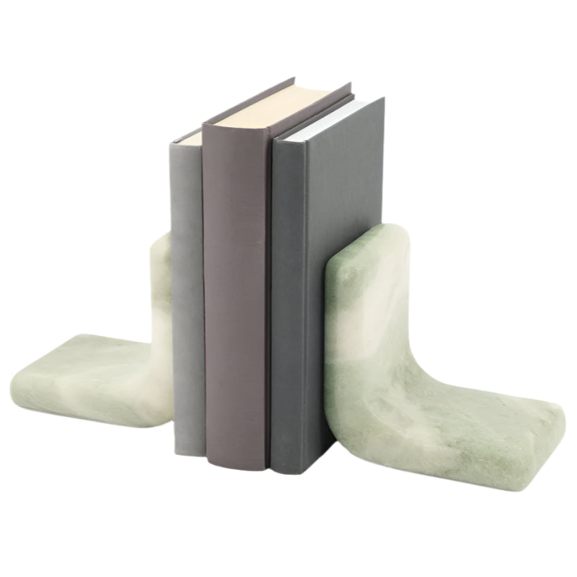Verde marble bookend set