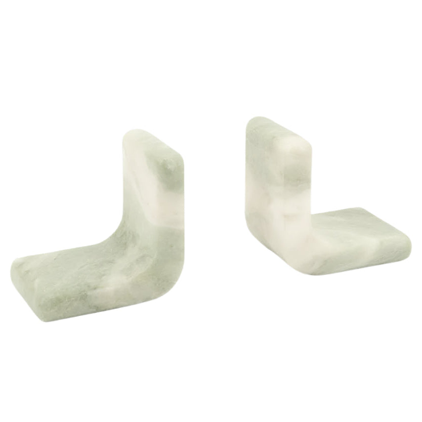 Verde marble bookend set