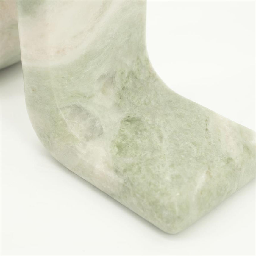 Verde marble bookend set