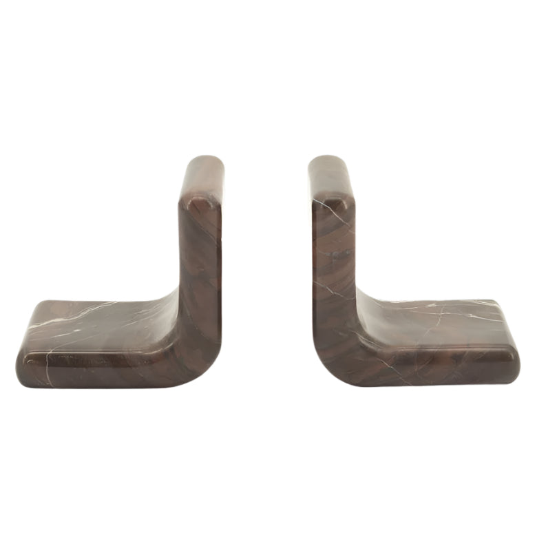 Rosso marble bookend set