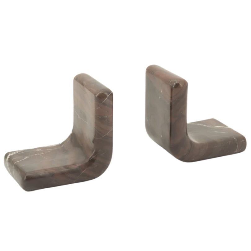Rosso marble bookend set