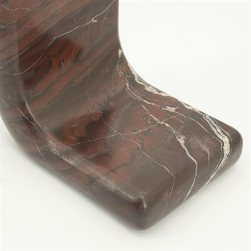 Rosso marble bookend set