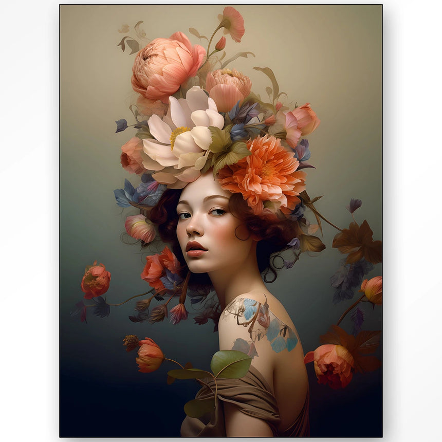 Vintage Flower Girl dizájn vászonkép