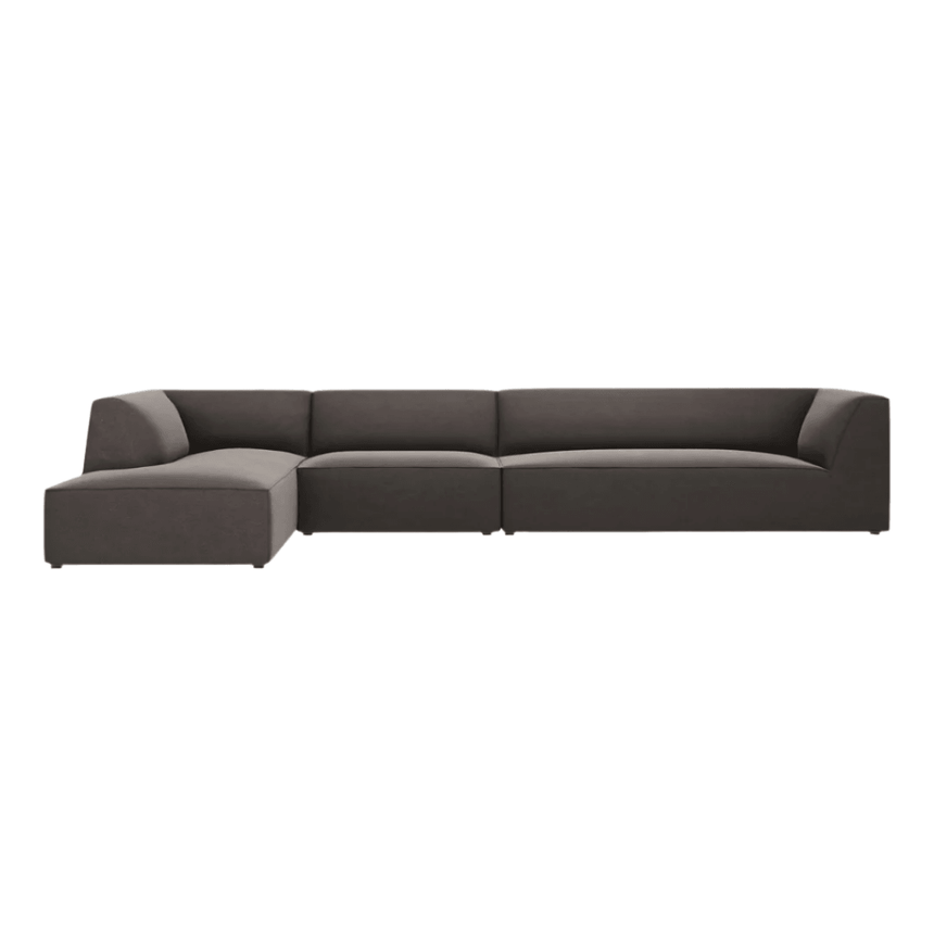 Ruby balos bársony sarokkanapé 366x180