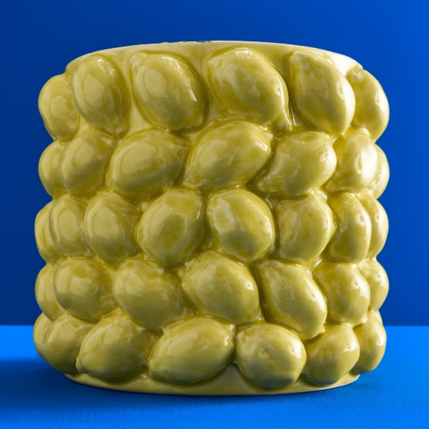 Lemon stone flower pot