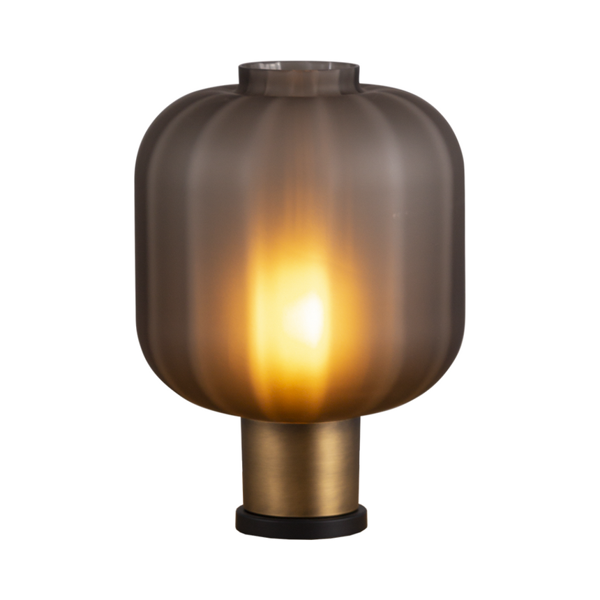 Lett Rib matt üveg asztali lámpa réz foglalattal