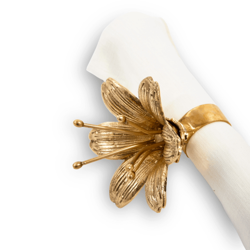 Lilly metal napkin ring set