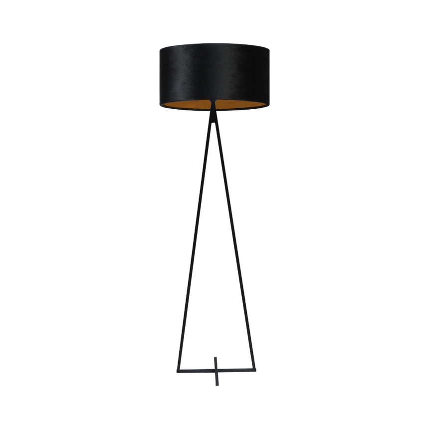Cross Triangle fabric floor lamp with black frame