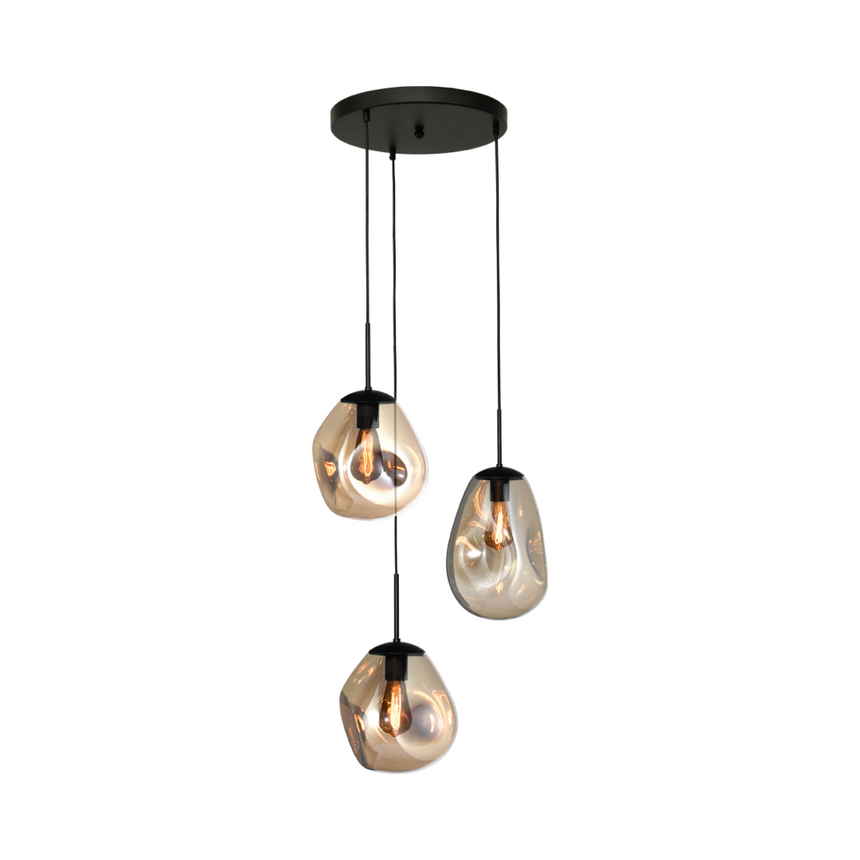 Lava 3 izzós arany üveg függőlámpa