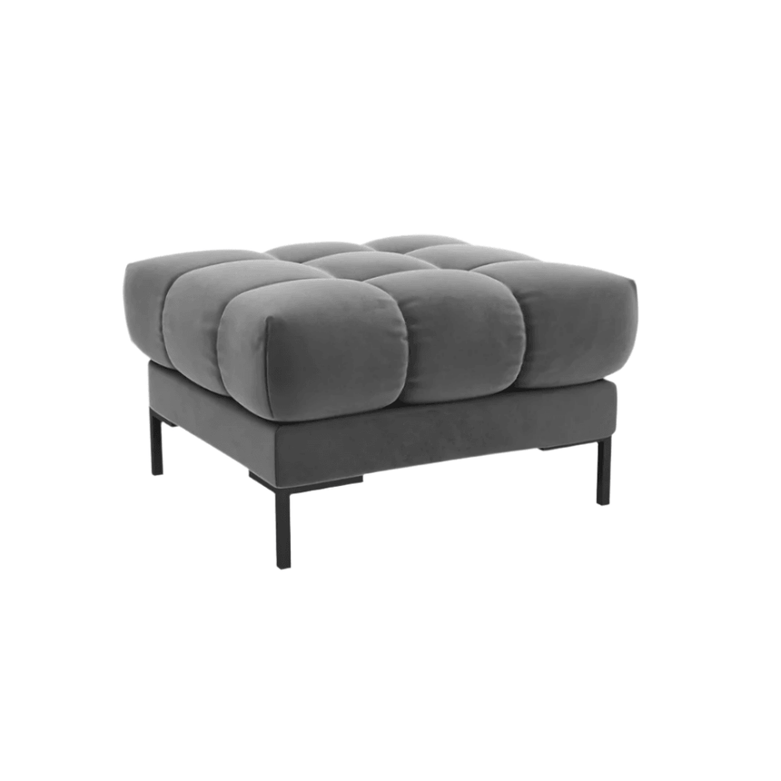 Mamaia velvet pouf with black legs