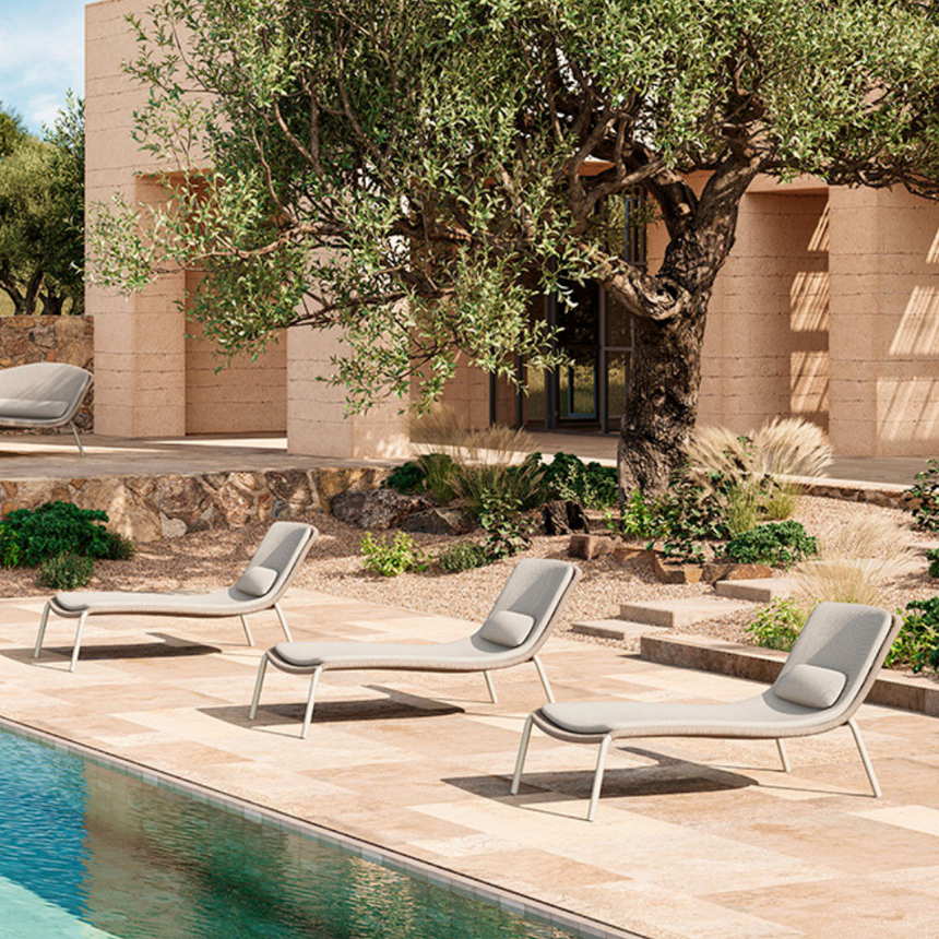 Panama fabric sun lounger