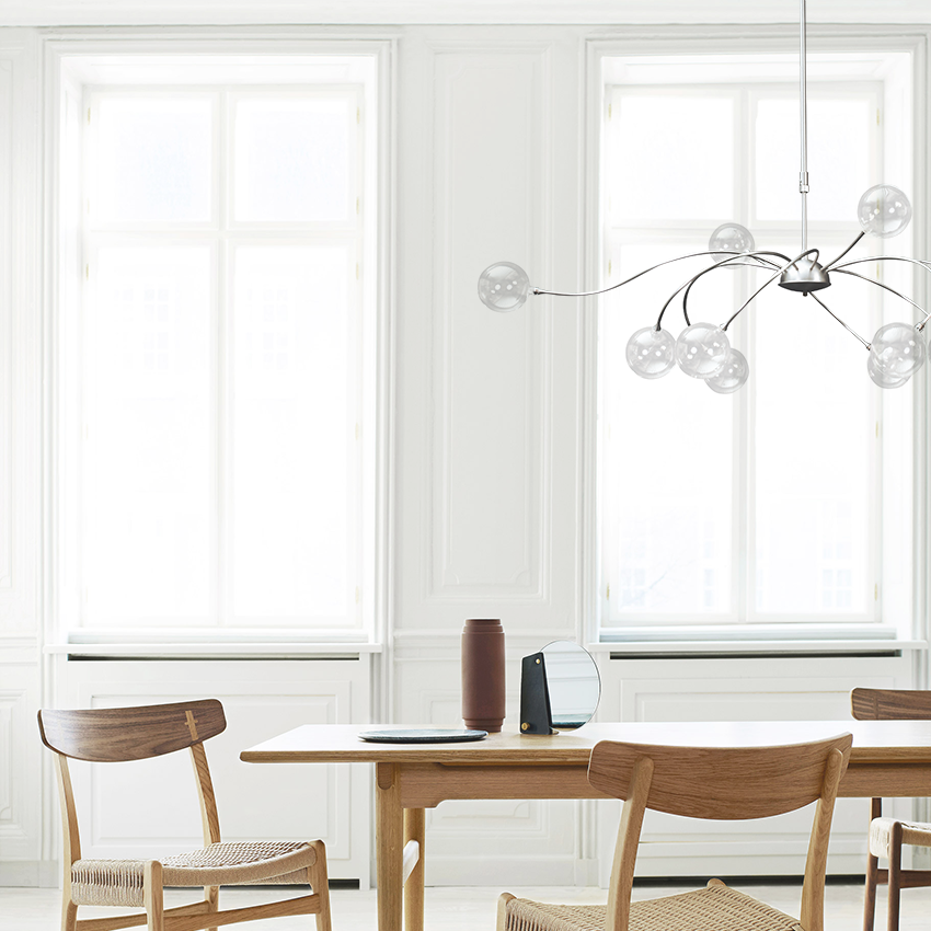 Molto üveg nikkel függőlámpa