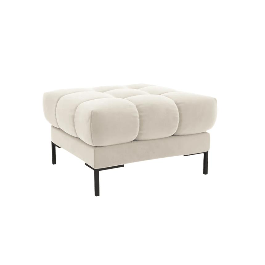 Mamaia velvet pouf with black legs