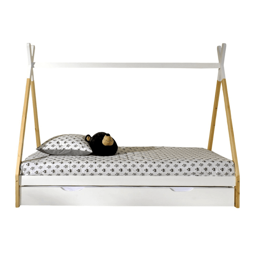 Tipi LP wooden children's bed, 90x200 with bed linen holder