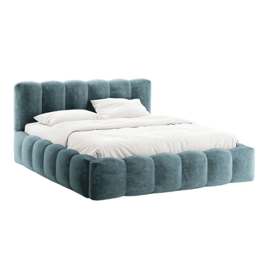 Lupine chenille bed frame 160x200