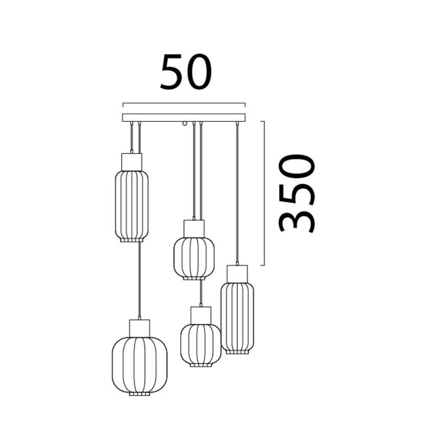 Lett Rib matt üveg függőlámpa fekete foglalattal