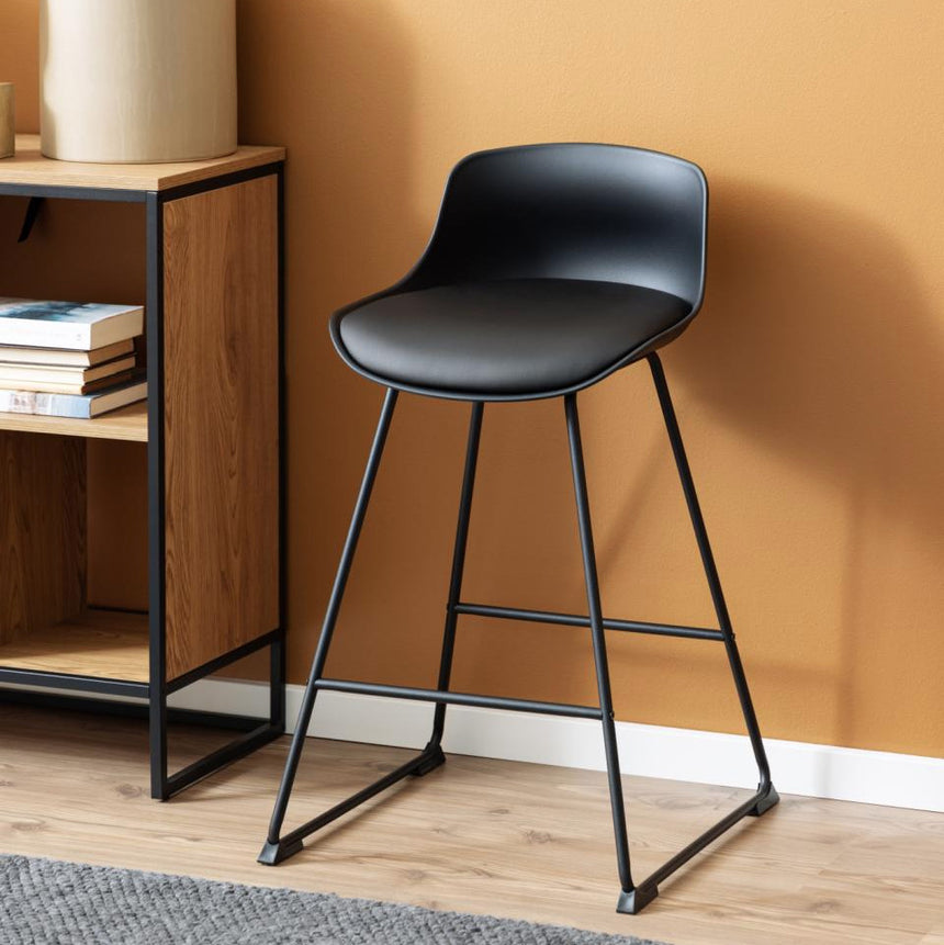 Tina textile leather low bar stool