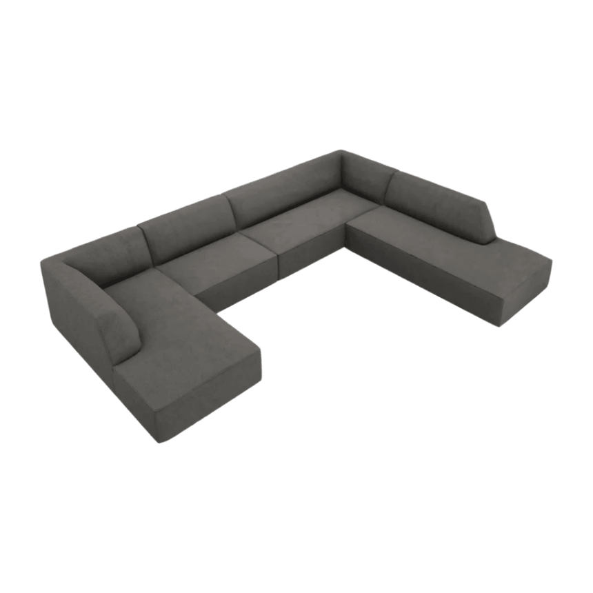 Ruby U-shaped corduroy sofa with right corner unit