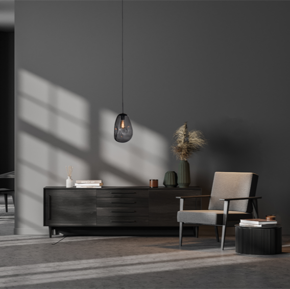 Lava sötétszürke üveg függőlámpa