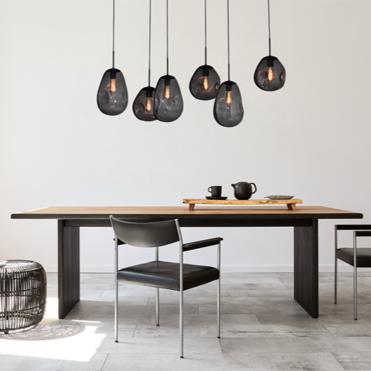 Lava 6 izzós sötétszürke üveg függőlámpa