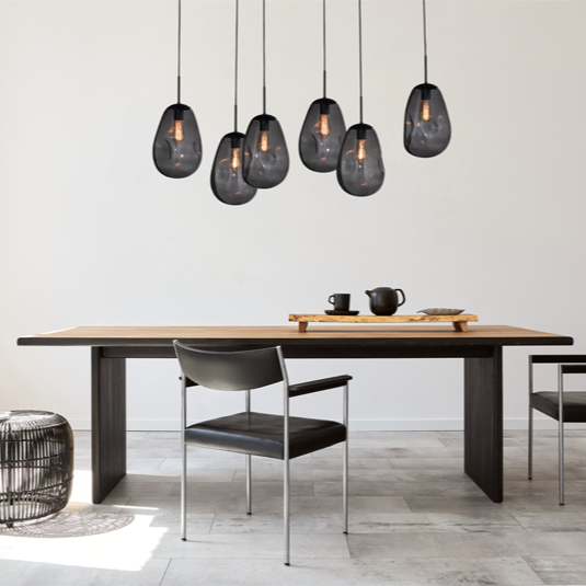 Lava 6 izzós sötétszürke üveg függőlámpa