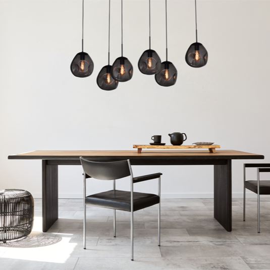 Lava 6 izzós sötétszürke üveg függőlámpa