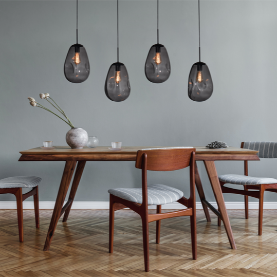 Lava 4 izzós sötétszürke üveg függőlámpa