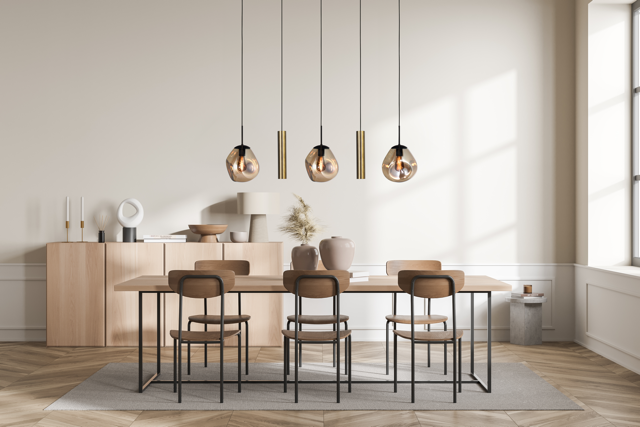 Lava 5 izzós arany üveg függőlámpa