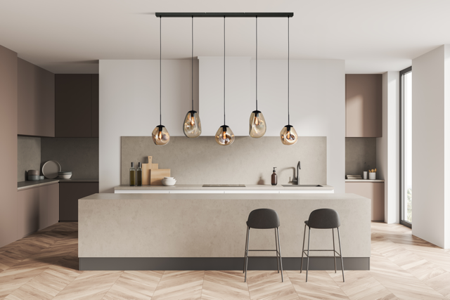 Lava 5 izzós arany üveg függőlámpa