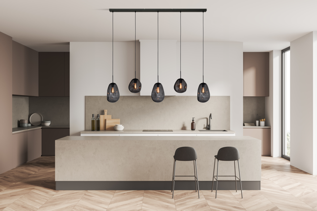 Lava 5 izzós sötétszürke üveg függőlámpa