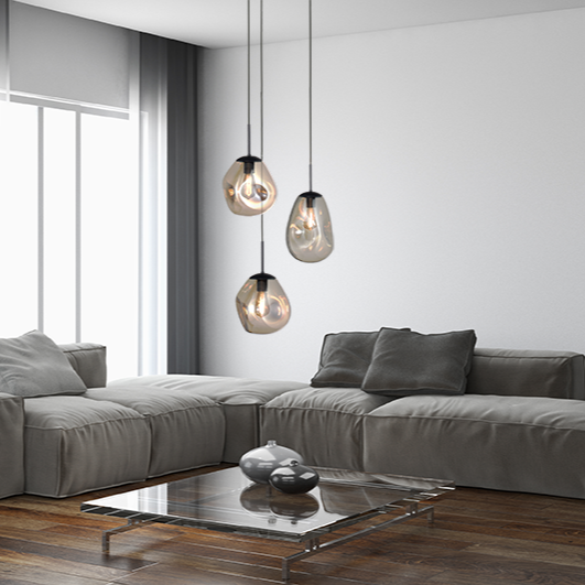 Lava 3 izzós arany üveg függőlámpa