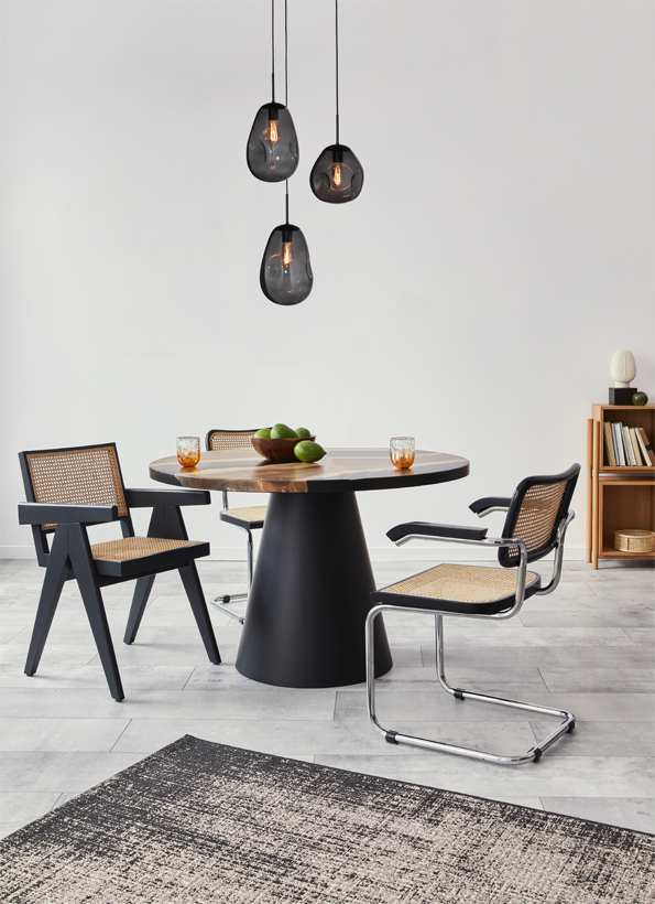 Lava 3 izzós sötétszürke üveg függőlámpa