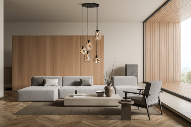 Lava 5 izzós arany üveg függőlámpa