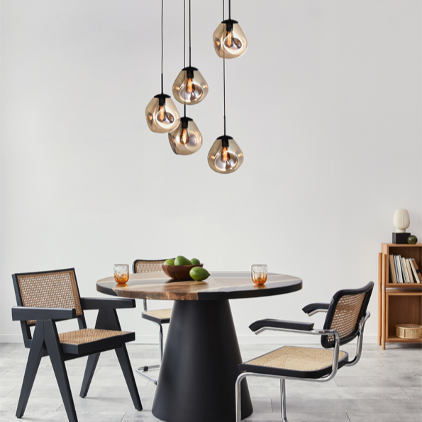 Lava 5 izzós arany üveg függőlámpa