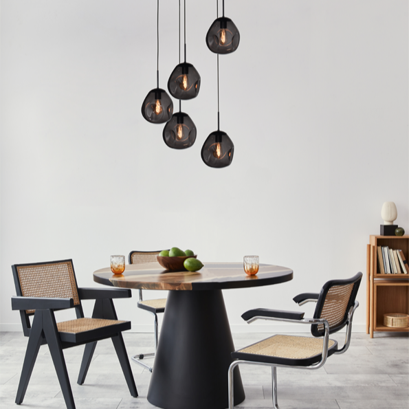 Lava 5 izzós sötétszürke üveg függőlámpa