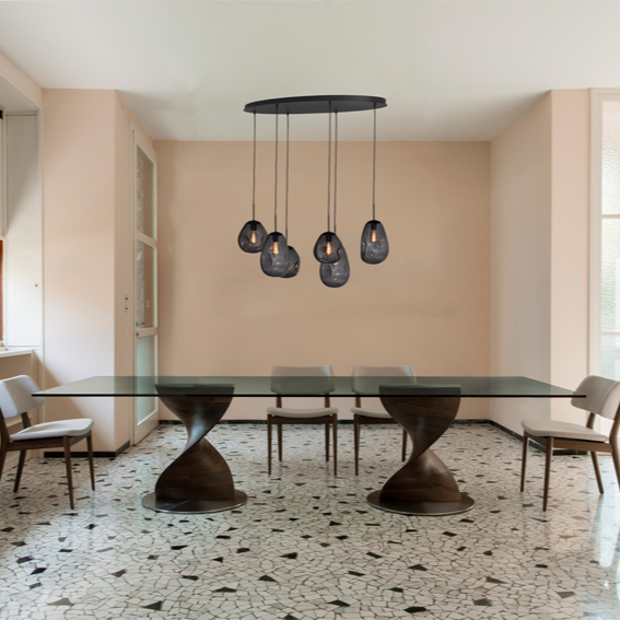 Lava 6 izzós sötétszürke üveg függőlámpa