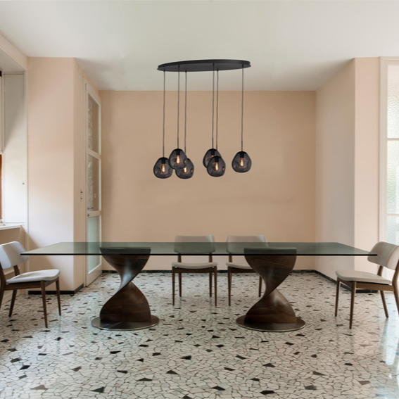 Lava 6 izzós sötétszürke üveg függőlámpa