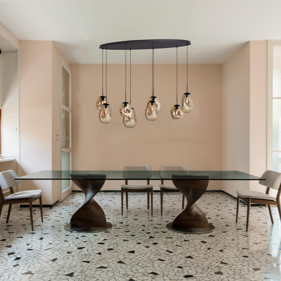 Lava 8 izzós arany üveg függőlámpa