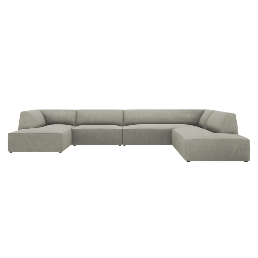 Ruby U-shaped corduroy sofa with right corner unit