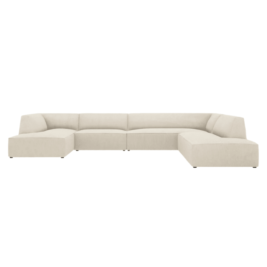 Ruby U-shaped corduroy sofa with right corner unit
