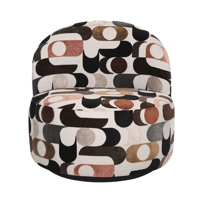 Rodeo fabric swivel armchair