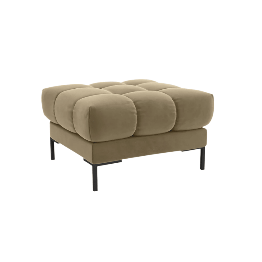 Mamaia velvet pouf with black legs