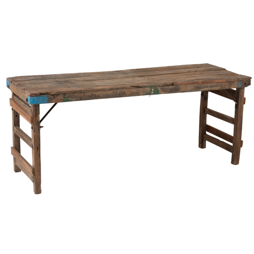 Aged wood console table