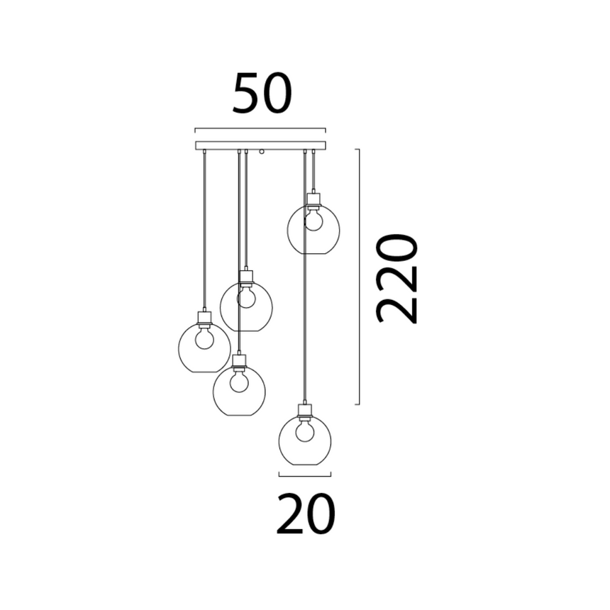 Lazise arany üveg függőlámpa arany foglalattal