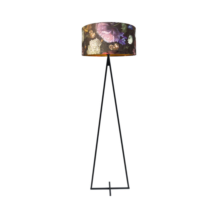 Cross Triangle fabric floor lamp with black frame