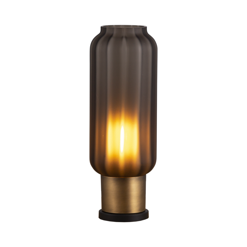 Lett Rib matt üveg asztali lámpa réz foglalattal